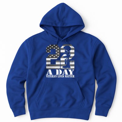 22 A Day Veteran Lives Matter American Flag Military Veteran Great Gift Hoodie