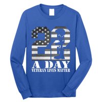 22 A Day Veteran Lives Matter American Flag Military Veteran Great Gift Long Sleeve Shirt