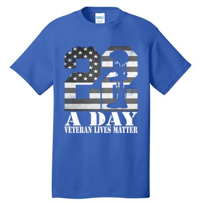 22 A Day Veteran Lives Matter American Flag Military Veteran Great Gift Tall T-Shirt