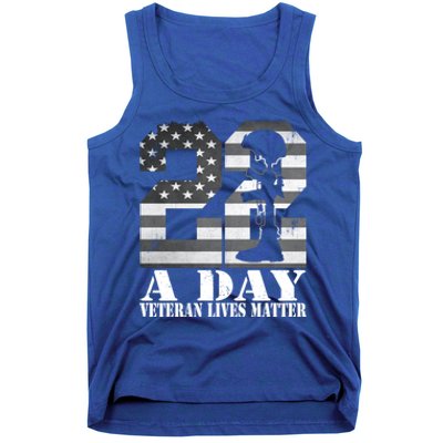 22 A Day Veteran Lives Matter American Flag Military Veteran Great Gift Tank Top