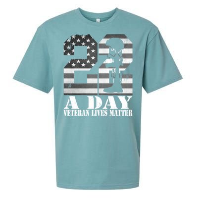 22 A Day Veteran Lives Matter American Flag Military Veteran Great Gift Sueded Cloud Jersey T-Shirt