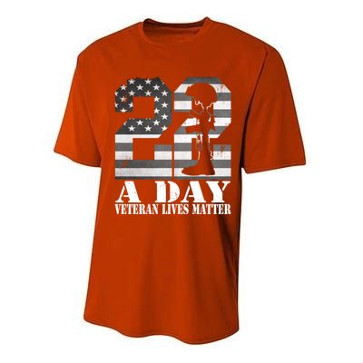 22 A Day Veteran Lives Matter American Flag Military Veteran Great Gift Performance Sprint T-Shirt