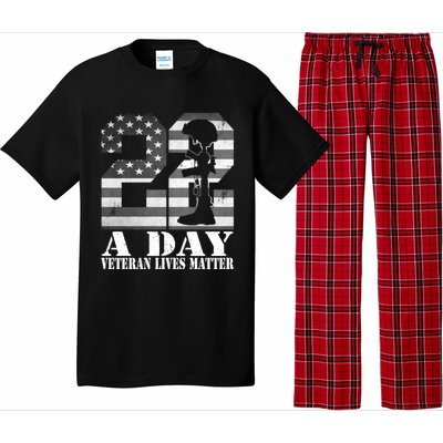 22 A Day Veteran Lives Matter American Flag Military Veteran Great Gift Pajama Set