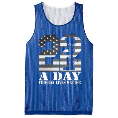 22 A Day Veteran Lives Matter American Flag Military Veteran Great Gift Mesh Reversible Basketball Jersey Tank