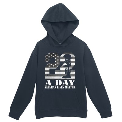 22 A Day Veteran Lives Matter American Flag Military Veteran Great Gift Urban Pullover Hoodie