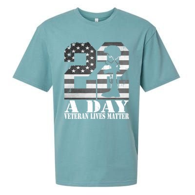 22 A Day Veteran Lives Matter American Flag Military Veteran Great Gift Sueded Cloud Jersey T-Shirt