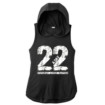 22 A Day Veteran 22 A Day Veteran Suicide Ladies PosiCharge Tri-Blend Wicking Draft Hoodie Tank