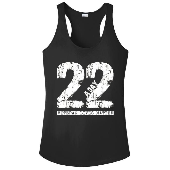 22 A Day Veteran 22 A Day Veteran Suicide Ladies PosiCharge Competitor Racerback Tank