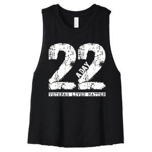 22 A Day Veteran 22 A Day Veteran Suicide Women's Racerback Cropped Tank