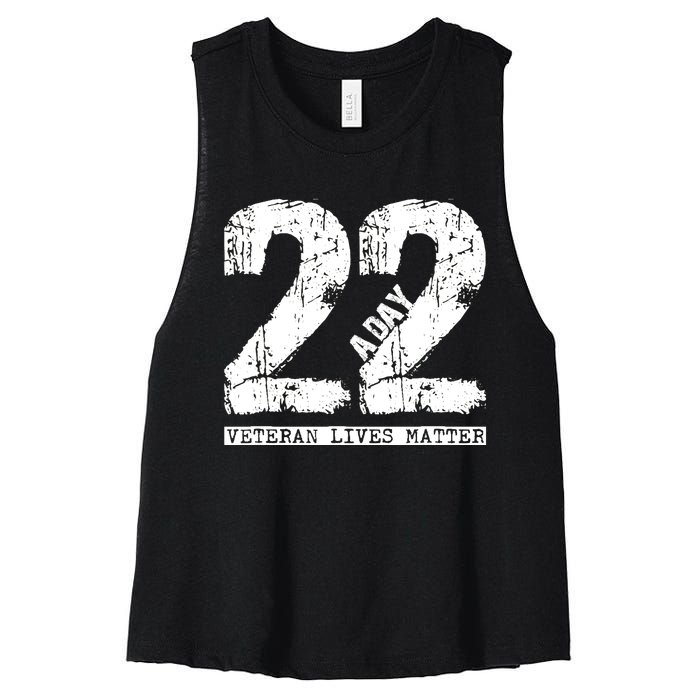 22 A Day Veteran 22 A Day Veteran Suicide Women's Racerback Cropped Tank