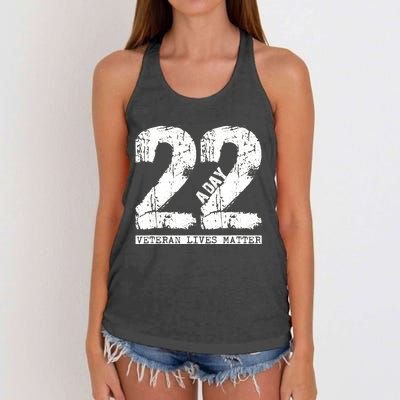 22 A Day Veteran 22 A Day Veteran Suicide Women's Knotted Racerback Tank