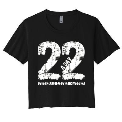 22 A Day Veteran 22 A Day Veteran Suicide Women's Crop Top Tee