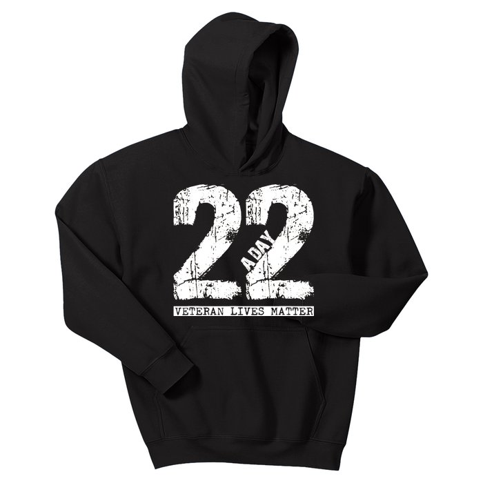 22 A Day Veteran 22 A Day Veteran Suicide Kids Hoodie