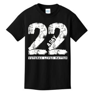 22 A Day Veteran 22 A Day Veteran Suicide Kids T-Shirt