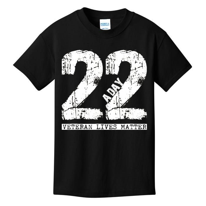 22 A Day Veteran 22 A Day Veteran Suicide Kids T-Shirt