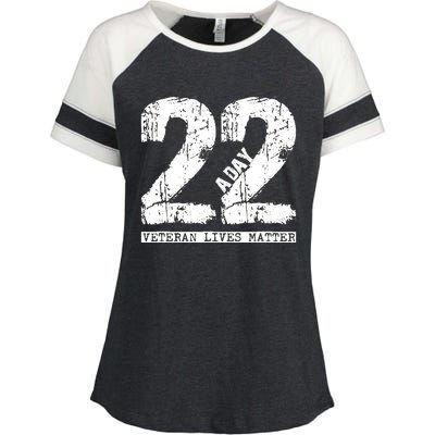 22 A Day Veteran 22 A Day Veteran Suicide Enza Ladies Jersey Colorblock Tee