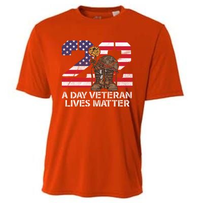 22 A Day Veteran Lives Matter Meaningful Gift Veteran Day Veterans Gift Cooling Performance Crew T-Shirt