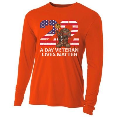 22 A Day Veteran Lives Matter Meaningful Gift Veteran Day Veterans Gift Cooling Performance Long Sleeve Crew