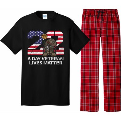 22 A Day Veteran Lives Matter Meaningful Gift Veteran Day Veterans Gift Pajama Set