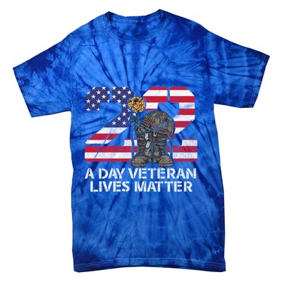 22 A Day Veteran Lives Matter Meaningful Gift Veteran Day Veterans Gift Tie-Dye T-Shirt