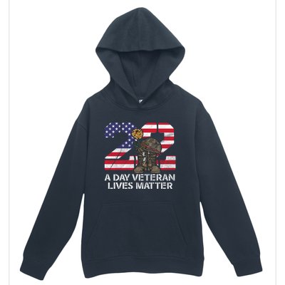 22 A Day Veteran Lives Matter Meaningful Gift Veteran Day Veterans Gift Urban Pullover Hoodie