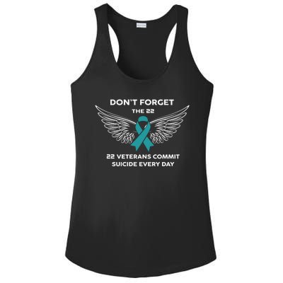 22 A Day Soldier Veteran PTSD Awareness Ladies PosiCharge Competitor Racerback Tank