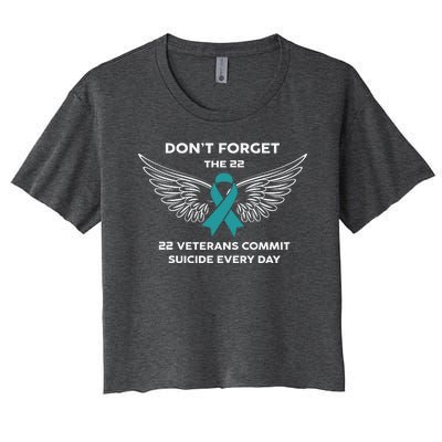 22 A Day Soldier Veteran PTSD Awareness Women's Crop Top Tee