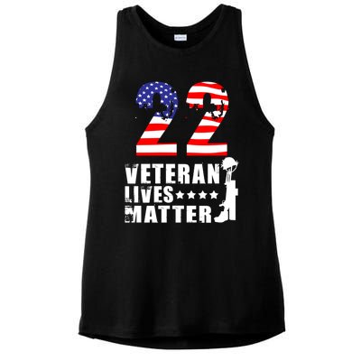 22 A Day Veteran Lives Matter I Veterans Day 2021 Honoring Gift Ladies PosiCharge Tri-Blend Wicking Tank