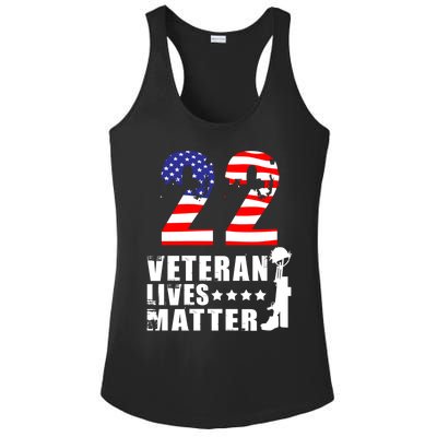 22 A Day Veteran Lives Matter I Veterans Day 2021 Honoring Gift Ladies PosiCharge Competitor Racerback Tank