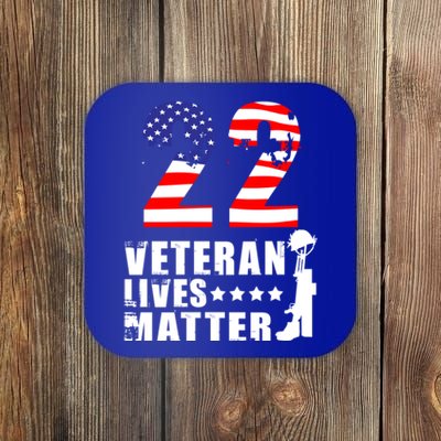 22 A Day Veteran Lives Matter I Veterans Day 2021 Honoring Gift Coaster