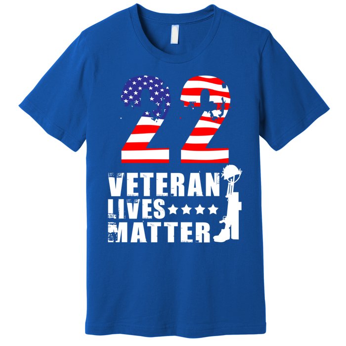 22 A Day Veteran Lives Matter I Veterans Day 2021 Honoring Gift Premium T-Shirt