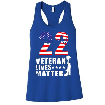 22 A Day Veteran Lives Matter I Veterans Day 2021 Honoring Gift Women's Racerback Tank