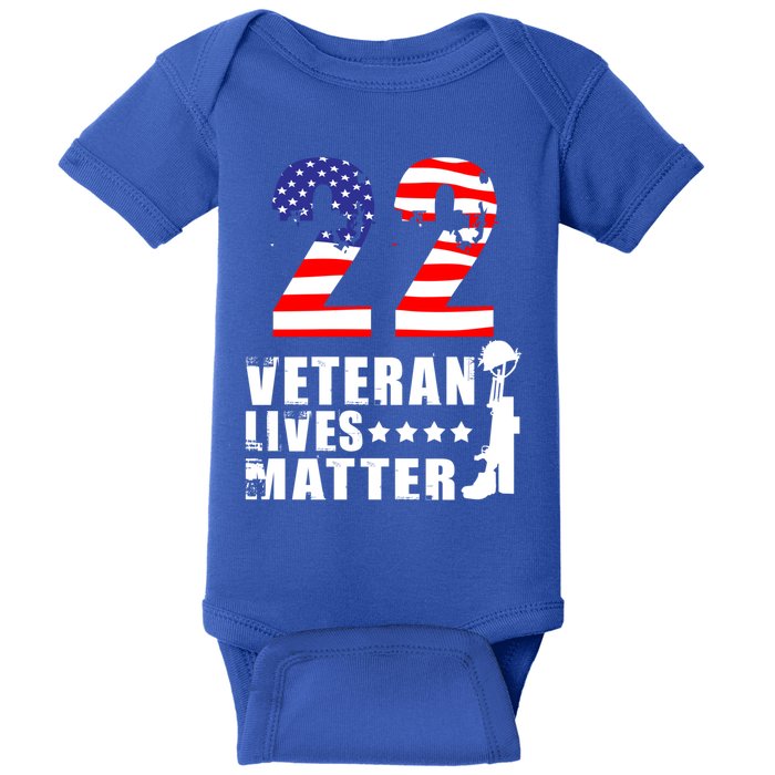 22 A Day Veteran Lives Matter I Veterans Day 2021 Honoring Gift Baby Bodysuit