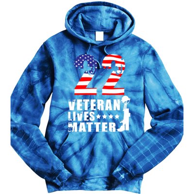 22 A Day Veteran Lives Matter I Veterans Day 2021 Honoring Gift Tie Dye Hoodie