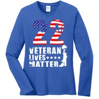 22 A Day Veteran Lives Matter I Veterans Day 2021 Honoring Gift Ladies Long Sleeve Shirt