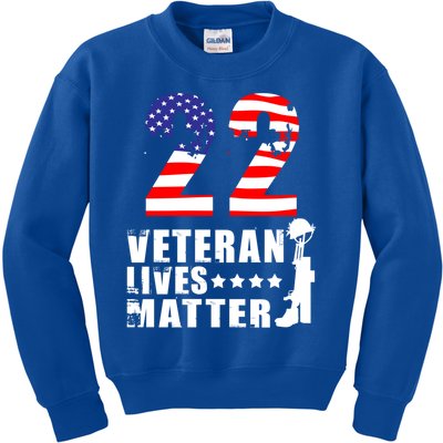 22 A Day Veteran Lives Matter I Veterans Day 2021 Honoring Gift Kids Sweatshirt