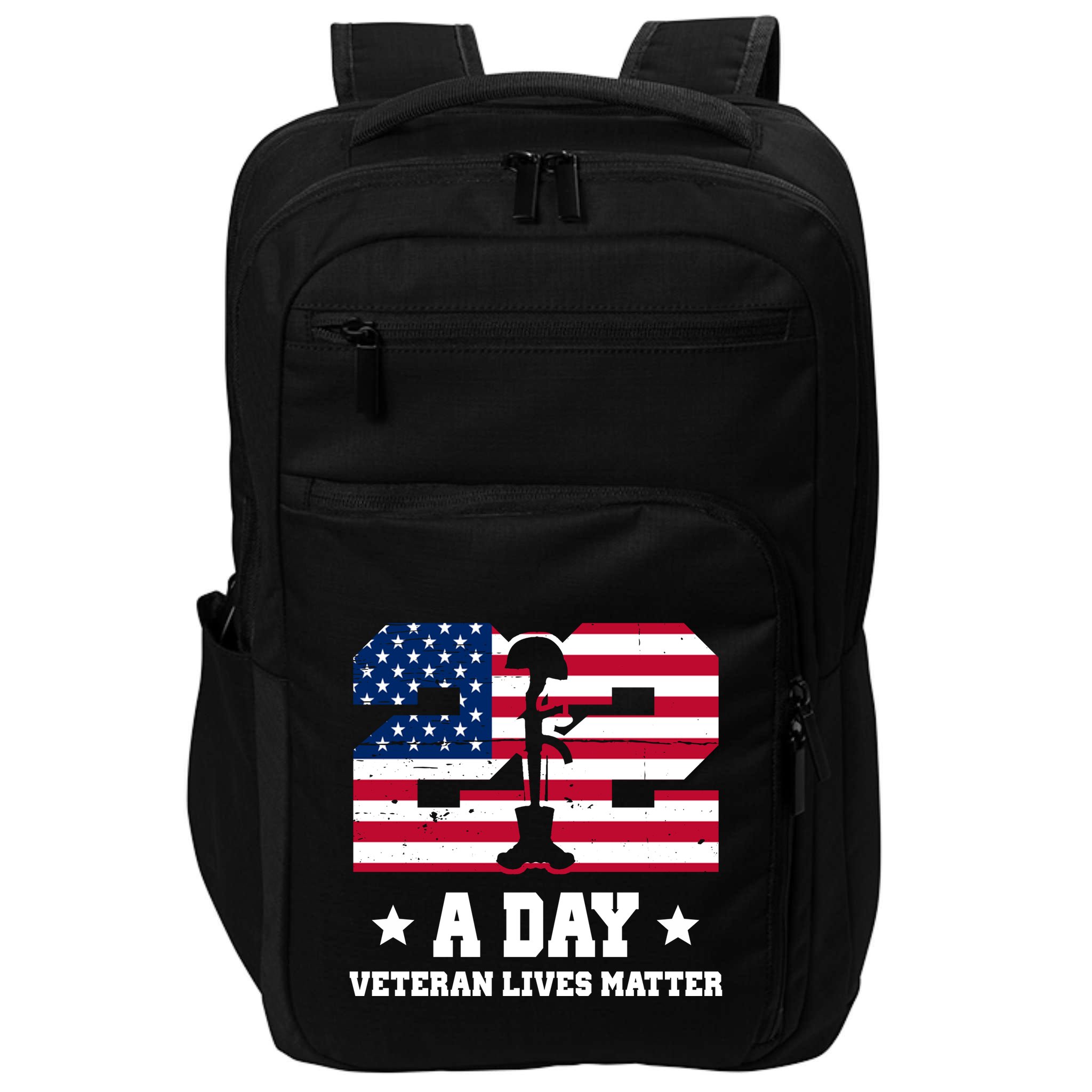 22 A Day Veteran Lives Matter Impact Tech Backpack