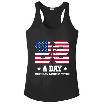 22 A Day Veteran Lives Matter Ladies PosiCharge Competitor Racerback Tank