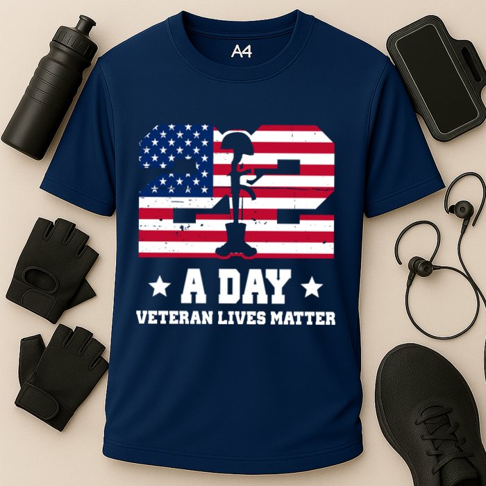 22 A Day Veteran Lives Matter Cooling Performance Crew T-Shirt