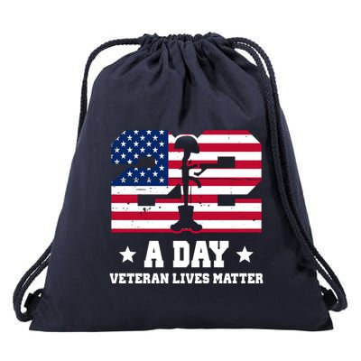 22 A Day Veteran Lives Matter Drawstring Bag