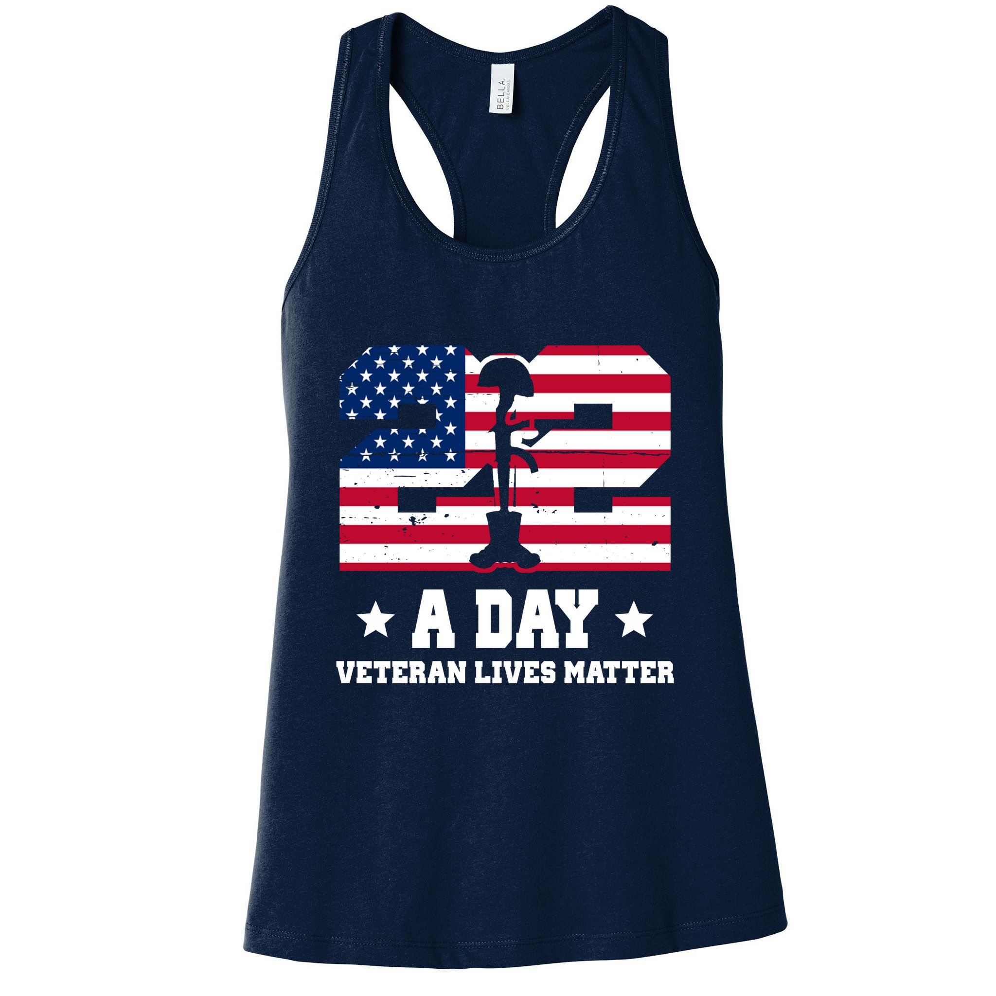 22 A Day Veteran Lives Matter Womens Tank Top