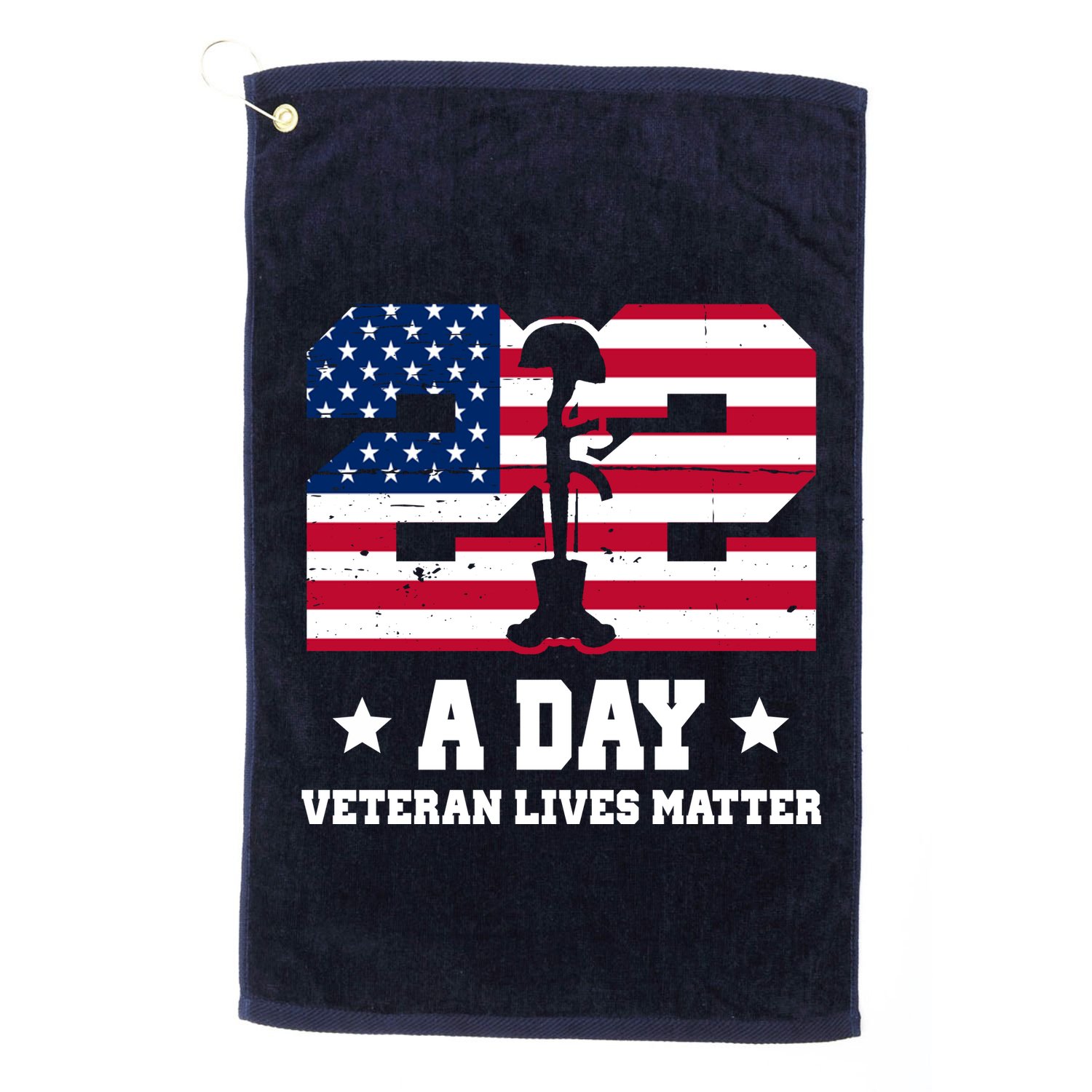 22 A Day Veteran Lives Matter Golf Towel
