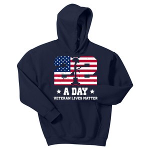 22 A Day Veteran Lives Matter Kids Hoodie