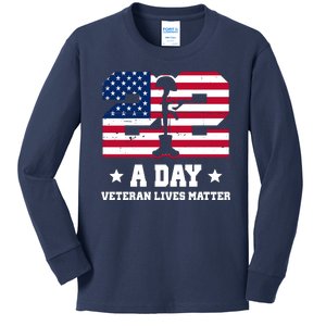 22 A Day Veteran Lives Matter Kids Long Sleeve Shirt