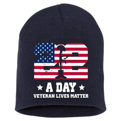 22 A Day Veteran Lives Matter Short Acrylic Beanie