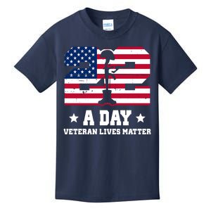 22 A Day Veteran Lives Matter Kids T-Shirt