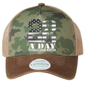 22 A Day Veteran Lives Matter American Flag Military Veteran Great Gift Legacy Tie Dye Trucker Hat