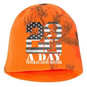 22 A Day Veteran Lives Matter American Flag Military Veteran Great Gift Kati - Camo Knit Beanie