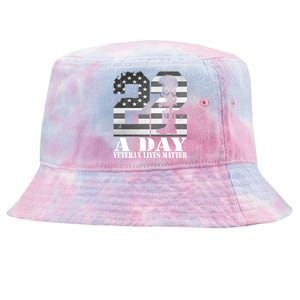 22 A Day Veteran Lives Matter American Flag Military Veteran Great Gift Tie-Dyed Bucket Hat