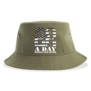 22 A Day Veteran Lives Matter American Flag Military Veteran Great Gift Sustainable Bucket Hat